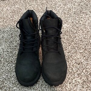 Kids black Timberland boots